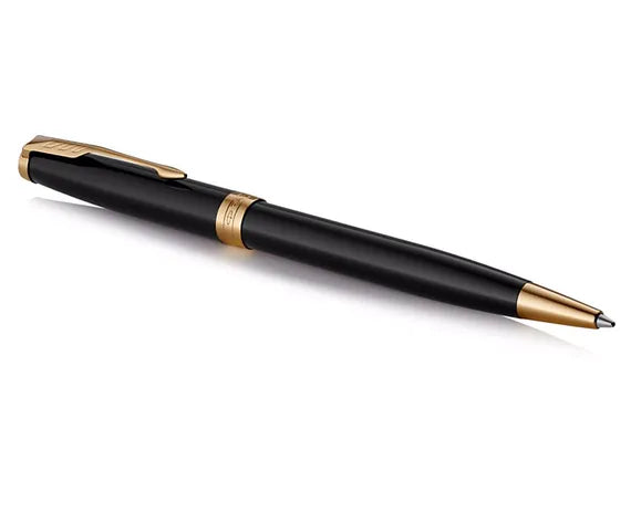 Parker Sonnet Lacquer Black Gold Trim Ball Pen