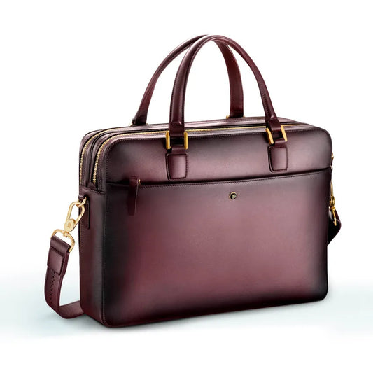 Lapis Bard Ducorium Chester Slim 14Inch Laptop Business Bag Bordeaux - The Pen Shop
