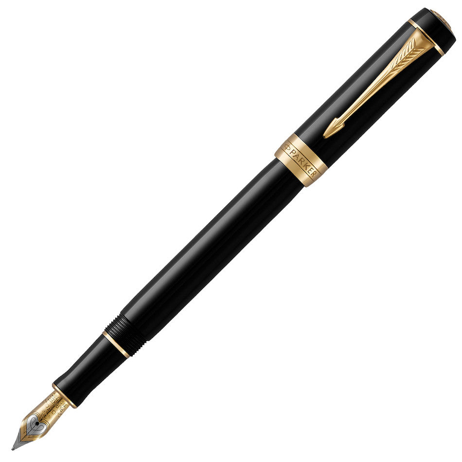 Parker Duofold Classic Black Fountain Pen With Gold Trim