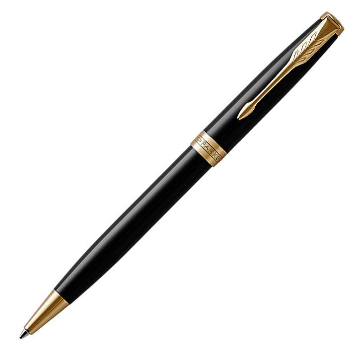 Parker Sonnet Lacquer Black Gold Trim Ball Pen