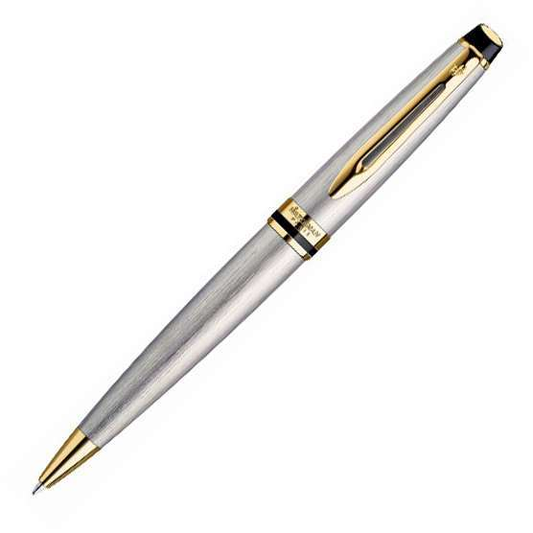 Waterman Expert Stainless Steel Gold Trim Ballpoint Pen